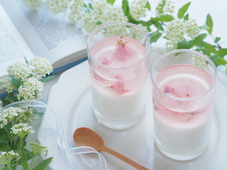 かわいい桜のプリン