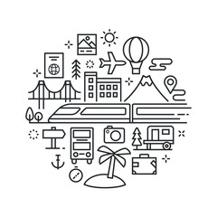 Travel & Vacation conceptual illustration