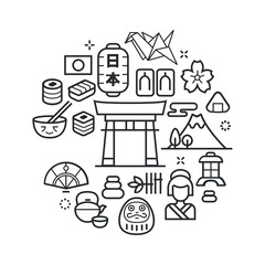 Travel to Japan Conceptual Illustration