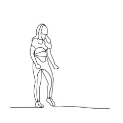 vector, isolated sketch of a girl