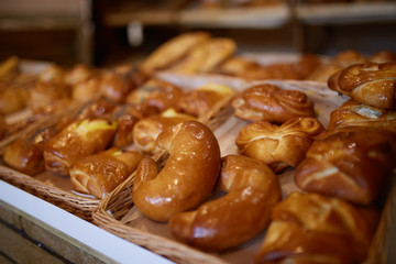 Baked bread lying on the table