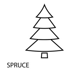 Fototapeta premium Spruce icon, outline style
