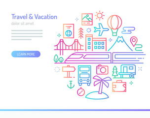 Travel & Vacation conceptual illustration