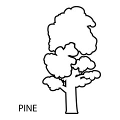 Pine icon, outline style