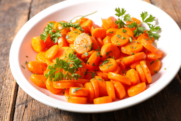 fried carrot and herbs