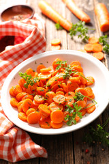 fried carrot and herbs