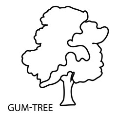 Gum tree icon, outline style