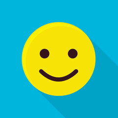 Funny emoticon icon, flat style