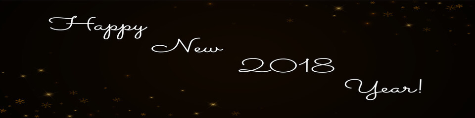 Happy New 2018 Year greeting card. Sparse starry snow background. Sparse starry snow on brown background. Excellent vector illustration.