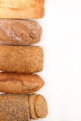assorted bread, top view