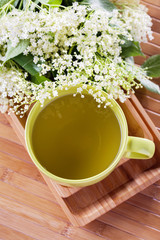 cup of elderflower tea
