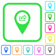 Export GPS map location vivid colored flat icons
