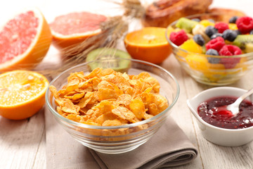 cornflakes and fruits