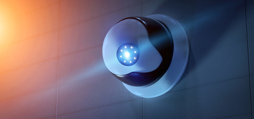 Security CCTV camera system - 3d rendering