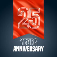 25 years anniversary vector icon, logo