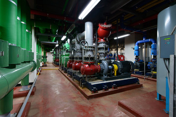 circulating pump, chiller water pump in the basement