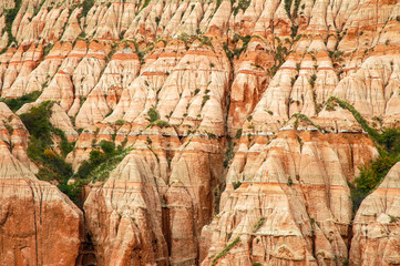 Red clays with dinosaur fossils. Geological reserve