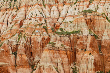 Red clays with dinosaur fossils. Geological reserve