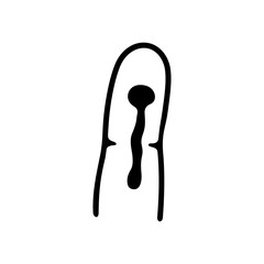 Drop of blood on the finger