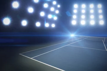 Deurstickers Composite image of tennis court © vectorfusionart