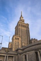 Fototapeta na wymiar The Palace of Culture and Science, one of the symbols of Warsaw, Poland