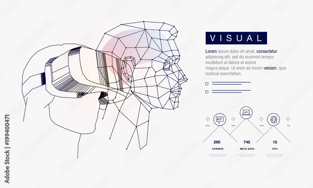 Poster innovations systems connecting people and robots devices. future technologies in automatics cyborg s