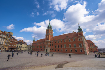 Fototapeta premium main square in Warsaw, Poland in Old Town front of the Royal castle
