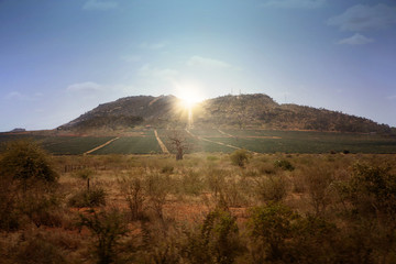 Kenya landscape wtih sunrise