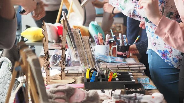 sale of souvenirs close-up