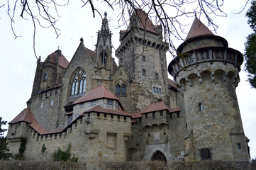 Fototapeta premium Kreuzenstein castle, front view