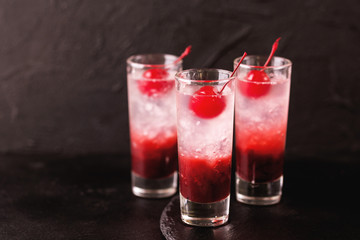 Alcoholic cocktail sour cherry gin or porch crawler