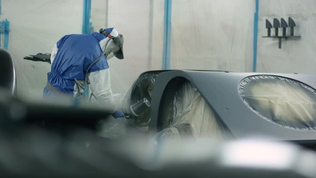 Sports car manufacturing quality control inspection room