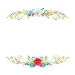 Fototapeta na wymiar Invitation Design with a floral frame
