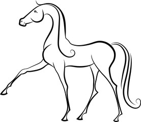 A drawn fairytale horse.