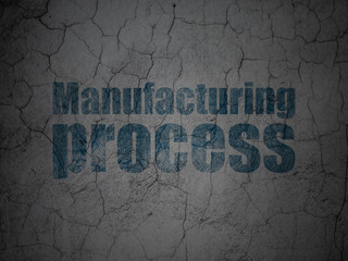 Industry concept: Blue Manufacturing Process on grunge textured concrete wall background