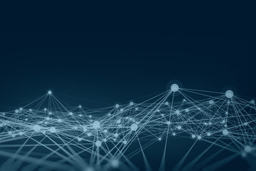 Technology background blue network 3d illustration