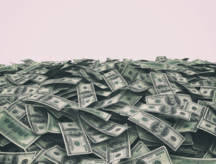 Money background with white copy space area