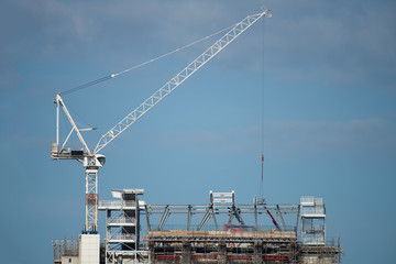 Cranes - Construction - Construction Site - Building. New Hospital under construction, Brighton, East Sussex, UK