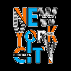 typograpy new york t shirt vector