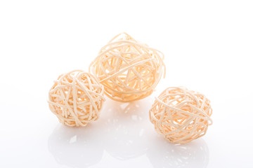 wooden clews over white background