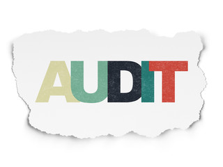 Obraz premium Business concept: Painted multicolor text Audit on Torn Paper background