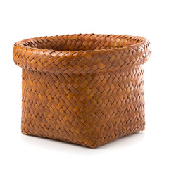 Empty Wicker baskets or bread basket isolated on a white background
