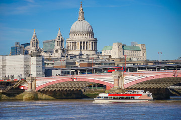 The Dome of St. Paul's Cathedral over of The Blackfriars Bridge