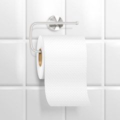 Hanging Toilet Paper Realistic Composition