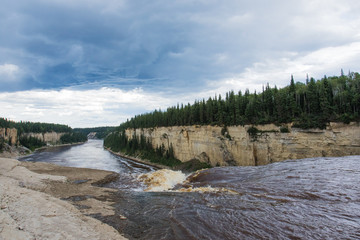Alexandra Falls tumble 32 meters over the Hay River, Twin Falls Gorge Territorial Park Northwest territories, Canada
