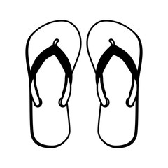 beach flip flops fashion casual image vector illustration