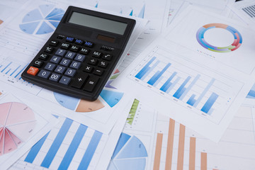 Financial accounting stock market graphs analysis. Concept of conducting Statistics