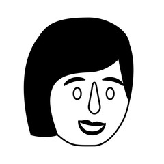 woman face happy character cartoon vector illustration