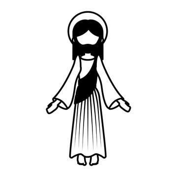 jesus christ religious character christianity vector illustration