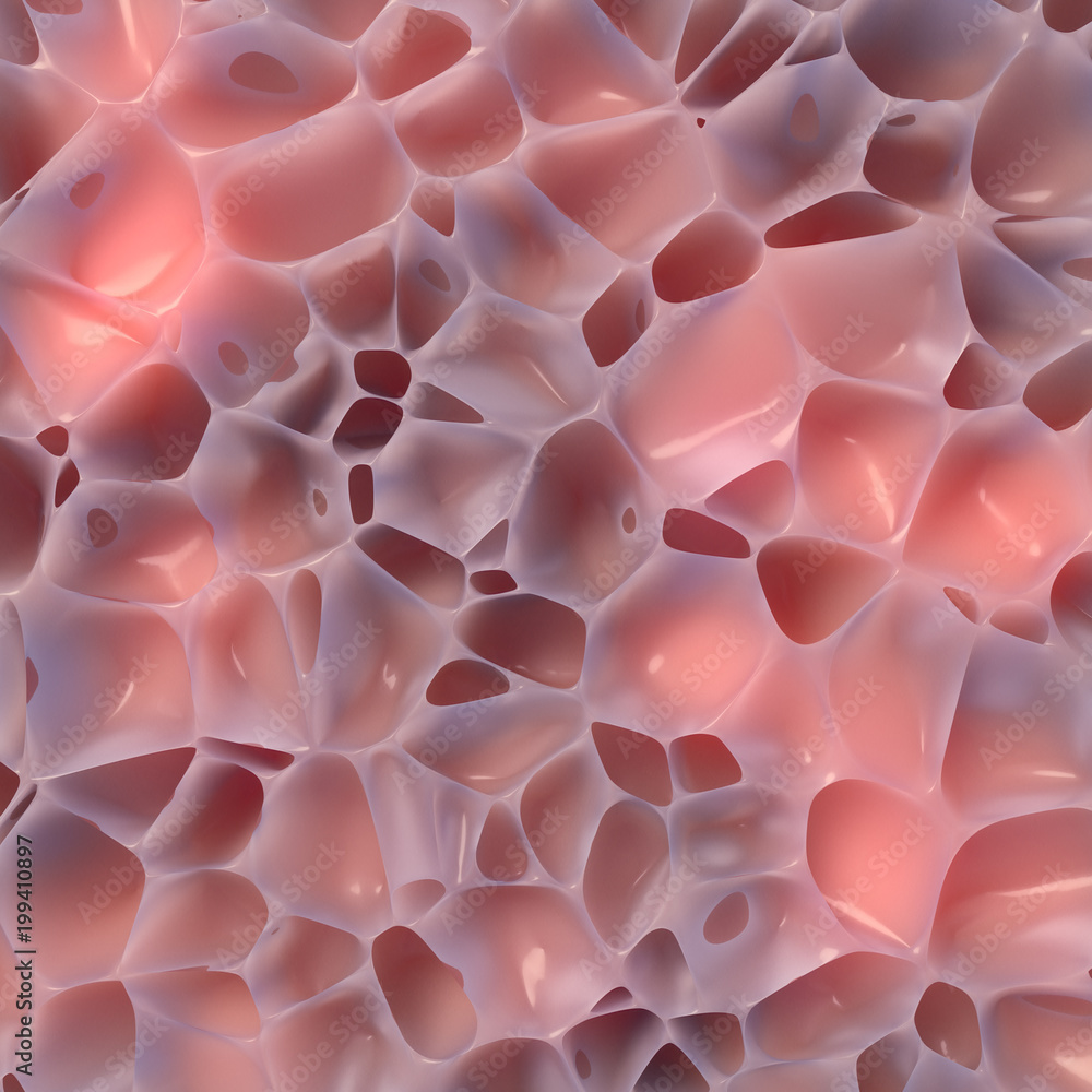 Poster Abstract geometrical science concept. Organic voronoi pattern. 3d rendering